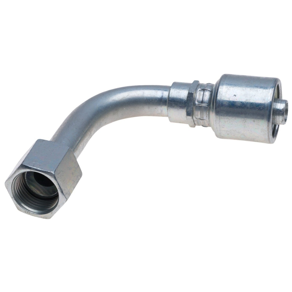 Gates G25183-2020 MegaCrimp Coupling Female JIC 37 Flare Swivel - 90 Extra Long 20G-20FJX90-089