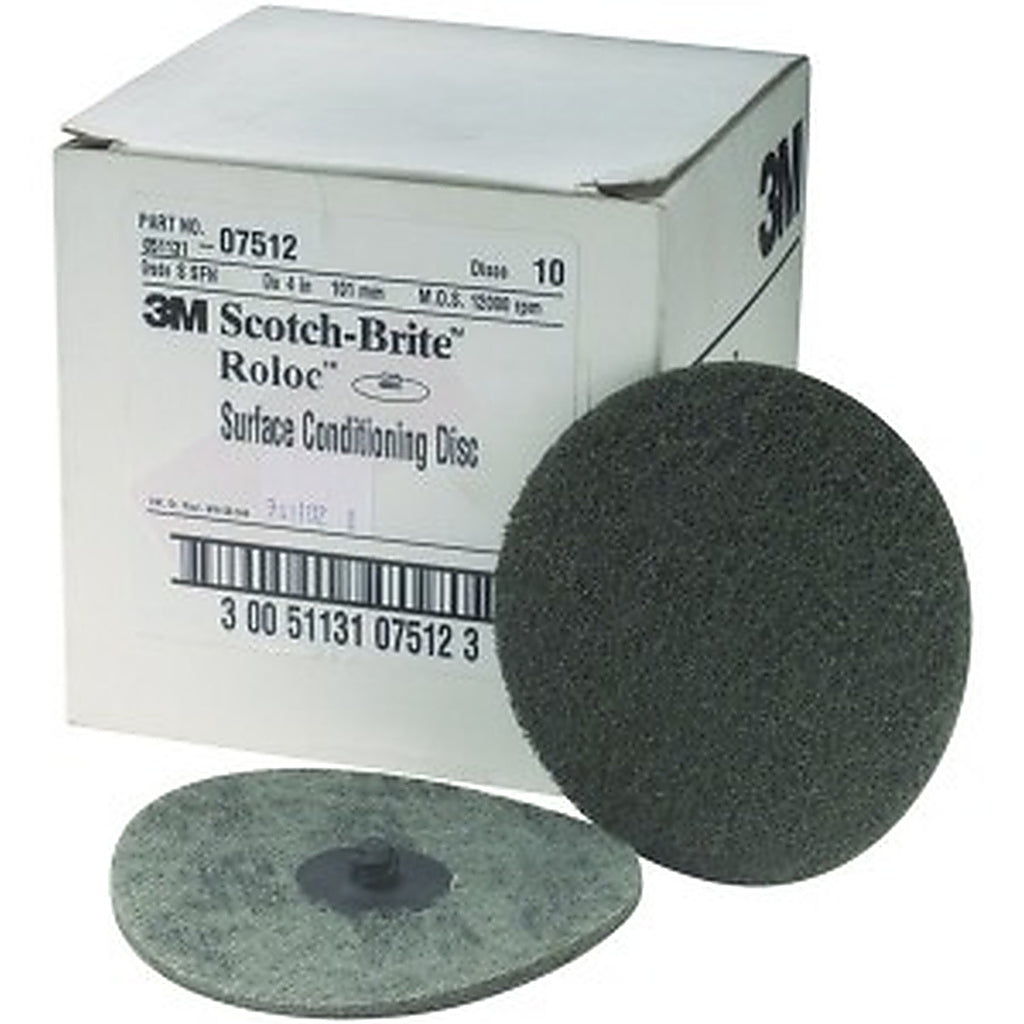 3M 7512 Scotch-Brite Roloc Surface Conditioning Disc - 4 in, Super Fine