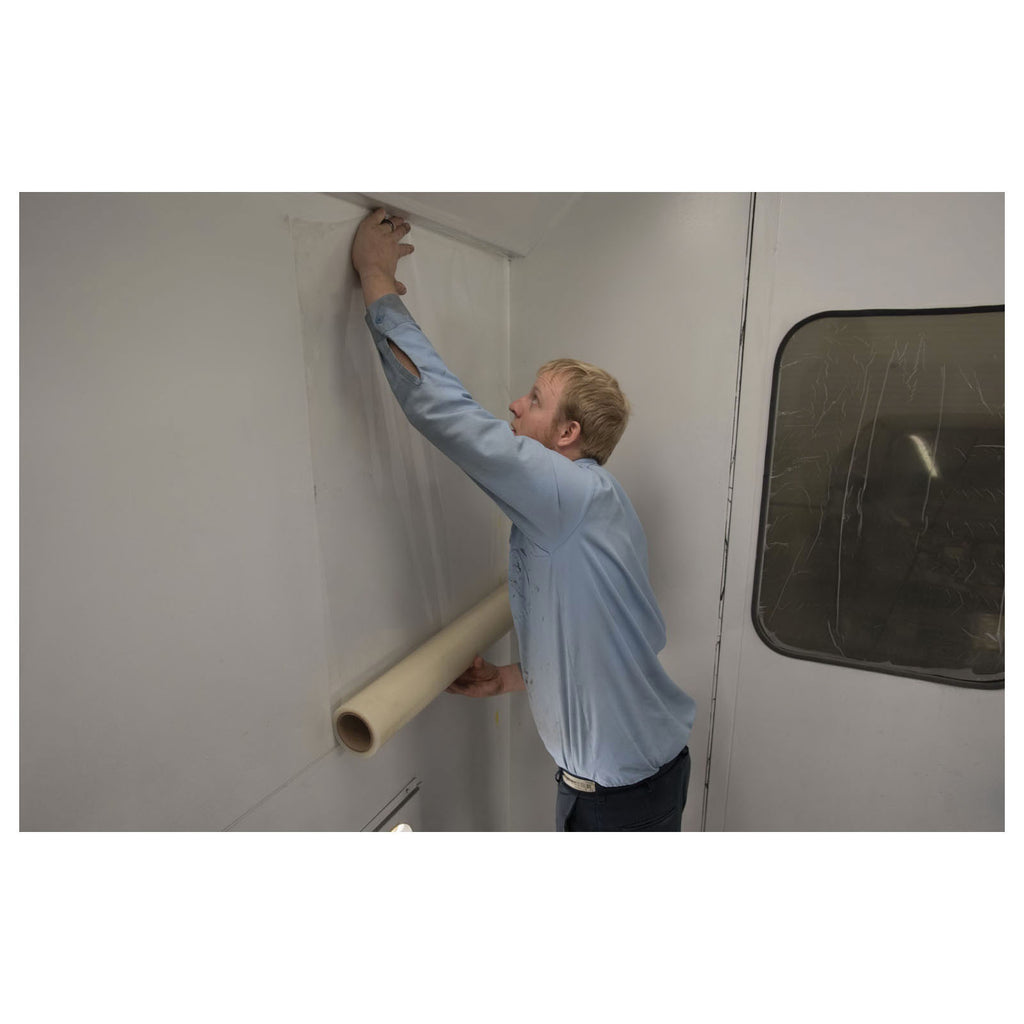 RBL Products 438 Booth Wall Protective Film Clear - 36 in x 100 ft